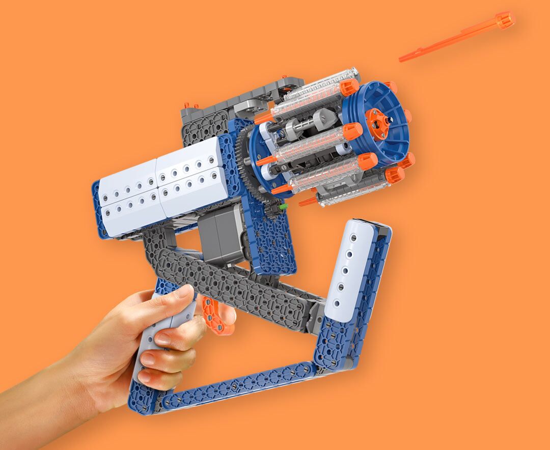 Пистолет-конструктор для детей и взрослых Сяоми Hexbug Vex Mechanical Group Intelligent Gatlin Speed Gun Toy