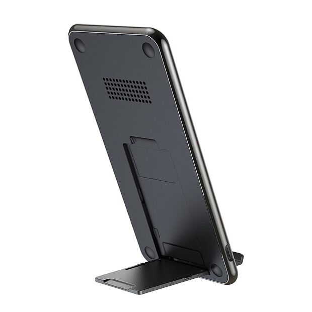 Baseus Three-coil Wireless Charging Pad (With desktop holder) (Black) - 5