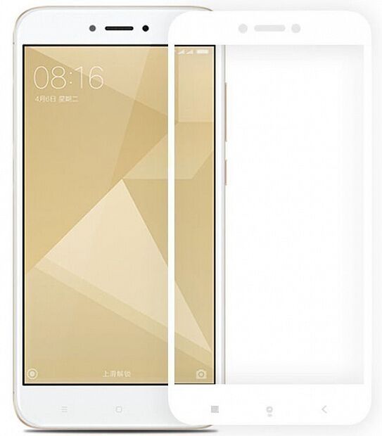 Защитное стекло с рамками для Xiaomi Redmi 4X (White/Белый) 