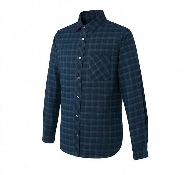 Мужская рубашка 10:07 Classic Plaid Flannel Cotton Casual Shirt Mens Red Checkered (Green) 