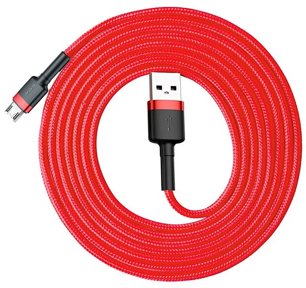 Кабель Baseus Cafule Cable USB For Micro 1.5A 2m CAMKLF-C09 (Red/Красный) - 2