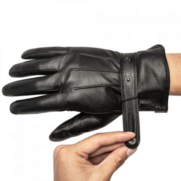 Мужские перчатки для сенсорных дисплеев Qimian Spanish Lambskin Touch Screen Gloves Men L (Black) - 4