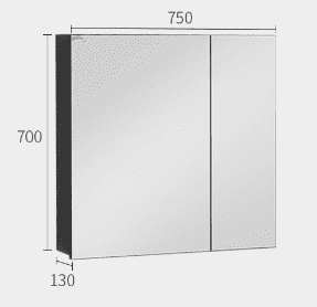 Подвесная полка Dabai & Yeelight Smart Beauty Mirror Cabinet Double-Winged Shelf (Grey/Серый) - 2