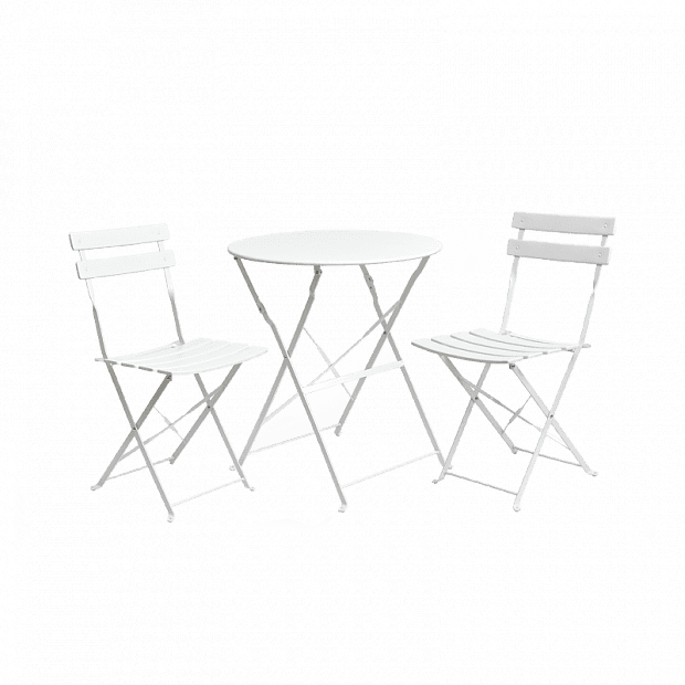 Туристический стол и стулья Gocamp Wrought Iron Folding Table And Chair Three-Piece (White) - 1